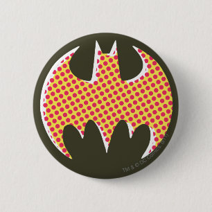Badge Rond 5 Cm Symbole Batman   Logo demi-ton rouge