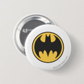 Badge Rond 5 Cm Symbole Batman | Logo du cercle jaune foncé (Devant & derrière)