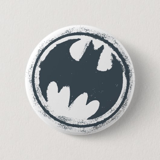 Badge Rond 5 Cm Symbole Batman | Logo Grey Grunge (Devant)