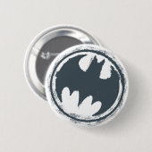 Badge Rond 5 Cm Symbole Batman | Logo Grey Grunge (Devant & derrière)