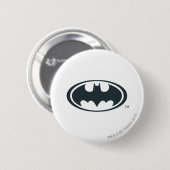 Badge Rond 5 Cm Symbole Batman | Logo noir et blanc (Devant & derrière)