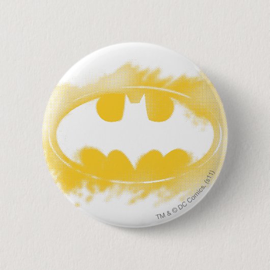 Badge Rond 5 Cm Symbole Batman | Logo noir et jaune (Devant)