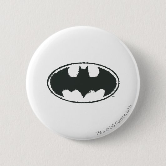 Badge Rond 5 Cm Symbole Batman | Logo noir Spray (Devant)