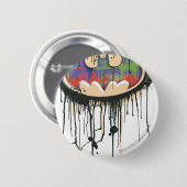 Badge Rond 5 Cm Symbole Batman | Logo rouge violet vert (Devant & derrière)