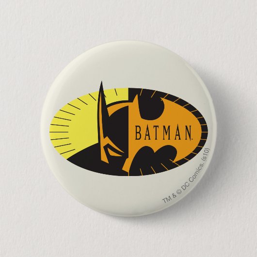 Badge Rond 5 Cm Symbole Batman | Logo Silhouette (Devant)