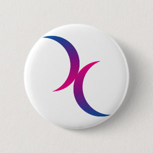 Badge Rond 5 Cm Symbole bisexuel de lune