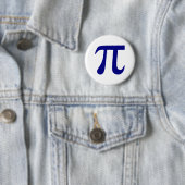 Badge Rond 5 Cm Symbole bleu marine Pi (En situation)