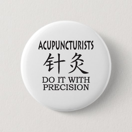Badge Rond 5 Cm Symbole chinois Acupuncture (Devant)