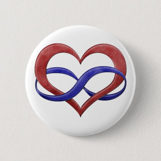 Badge Rond 5 Cm Symbole coeur infini Polyamory Fierté Drapeau Coul (Devant)