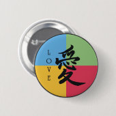 Badge Rond 5 Cm Symbole d'amour (Devant & derrière)