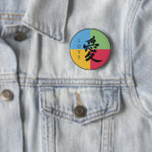 Badge Rond 5 Cm Symbole d'amour (En situation)