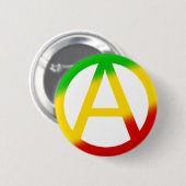 Badge Rond 5 Cm Symbole d'anarchie de Rasta (Devant & derrière)