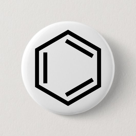 BADGE ROND 5 CM SYMBOLE D'ANNEAU BENZENE (Devant)