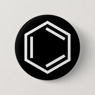 BADGE ROND 5 CM SYMBOLE D'ANNEAU BENZENE