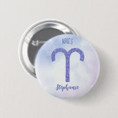 Badge Rond 5 Cm SYMBOLE D'Astrologie Pretty Aries Personnalisé Pur (Devant & derrière)
