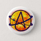 Badge Rond 5 Cm Symbole d'athée de flamber Sun (Devant)