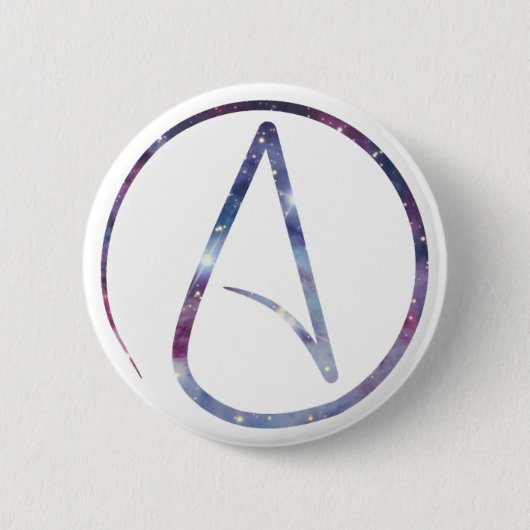 Badge Rond 5 Cm Symbole d'athée de l'espace (Devant)
