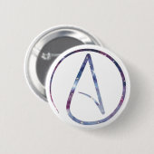 Badge Rond 5 Cm Symbole d'athée de l'espace (Devant & derrière)