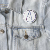Badge Rond 5 Cm Symbole d'athée de l'espace (En situation)