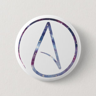 Badge Rond 5 Cm Symbole d'athée de l'espace