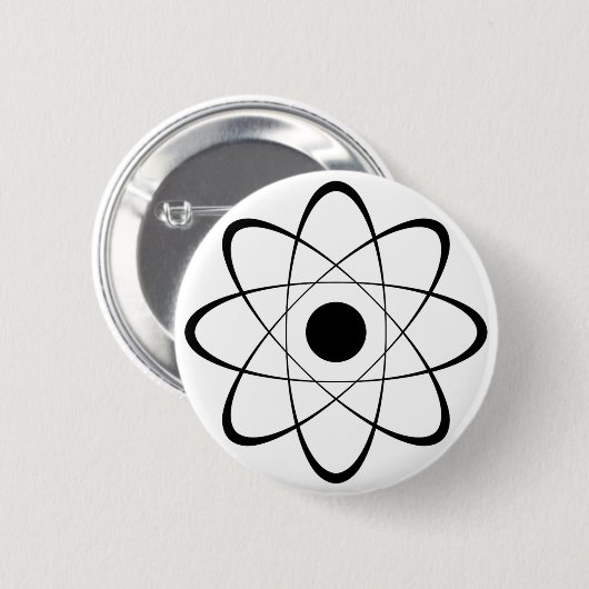 Badge Rond 5 Cm Symbole d'atome stylisé (Devant & derrière)