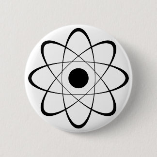 Badge Rond 5 Cm Symbole d'atome stylisé