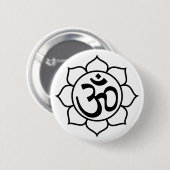 Badge Rond 5 Cm Symbole d'Aum de fleur de Lotus (Devant & derrière)