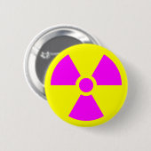 Badge Rond 5 Cm Symbole d'avertissement de rayonnement (Devant & derrière)