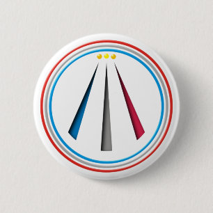 Badge Rond 5 Cm Symbole d'Awen Neo Druiden Barden