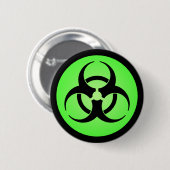 Badge Rond 5 Cm Symbole de biodanger vert (Devant & derrière)