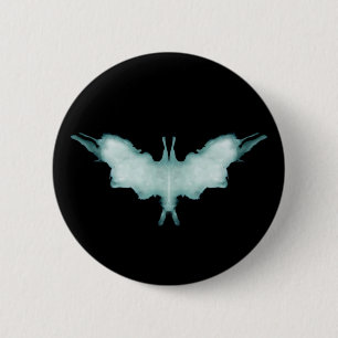 Badge Rond 5 Cm Symbole de chaume de l'Inkblot de test Rorschach