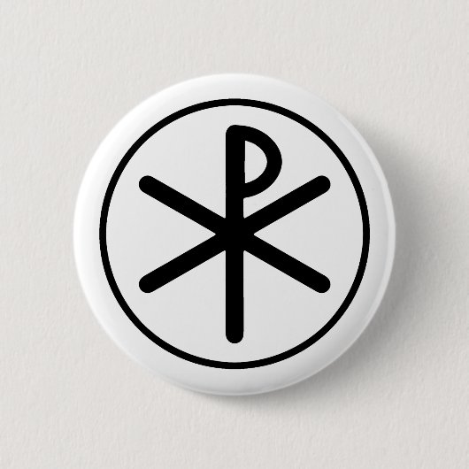 Badge Rond 5 Cm symbole de Chi-Rho (Devant)