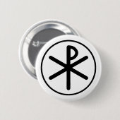 Badge Rond 5 Cm symbole de Chi-Rho (Devant & derrière)