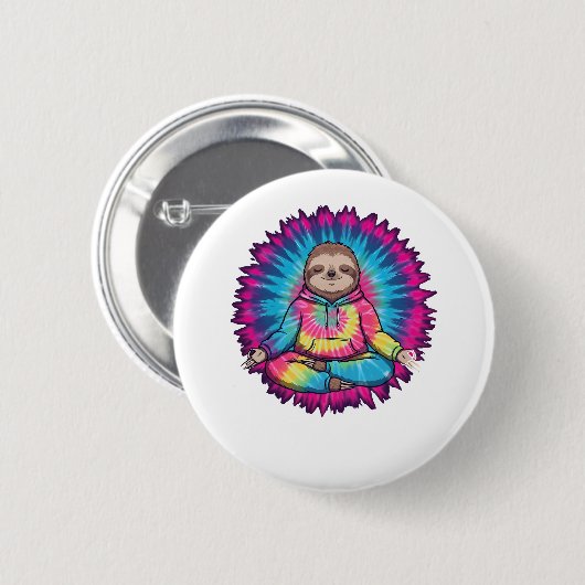 Badge Rond 5 Cm SYMBOLE DE Cravate-JOUR DE LA PARTENANCE Hippie (Devant & derrière)