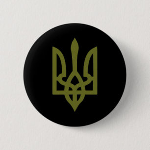 Badge Rond 5 Cm Symbole de crête de drapeau ukrainien Logo Ukraine
