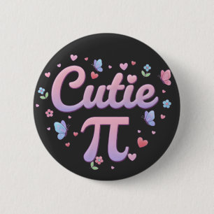 Badge Rond 5 Cm Symbole de Cutie Pi Mathématiques Jeu de mots Papi