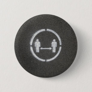 Badge Rond 5 Cm Symbole de distance sociale