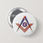 Badge Rond 5 Cm Symbole de franc-maçon (Devant & derrière)