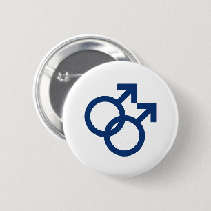 Badge Rond 5 Cm Symbole de genre des hommes gays MLM
