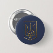 Badge Rond 5 Cm SYMBOLE DE GYRFELcon Trident D'Ukraine (Devant & derrière)