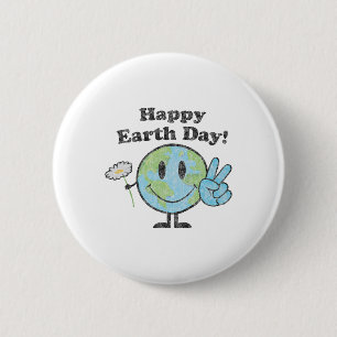 Badge Rond 5 Cm SYMBOLE DE Jour des terres Joyeux Mignonne Fleur d