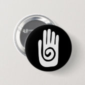 Badge Rond 5 Cm symbole de la main Hopi guérir spirale paume améri (Devant & derrière)