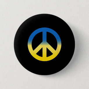 Badge Rond 5 Cm Symbole de la paix - Couleurs du drapeau de l'Ukra