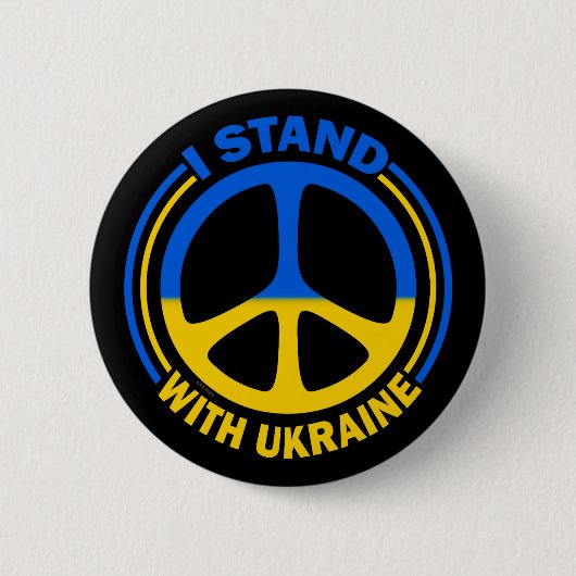 Badge Rond 5 Cm Symbole de la paix en Ukraine (Devant)
