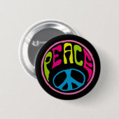 Badge Rond 5 Cm SYMBOLE DE LA PAIX Hippie (Devant & derrière)