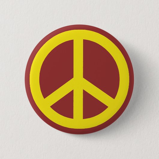 BADGE ROND 5 CM SYMBOLE DE LA PAIX JAUNE (Devant)