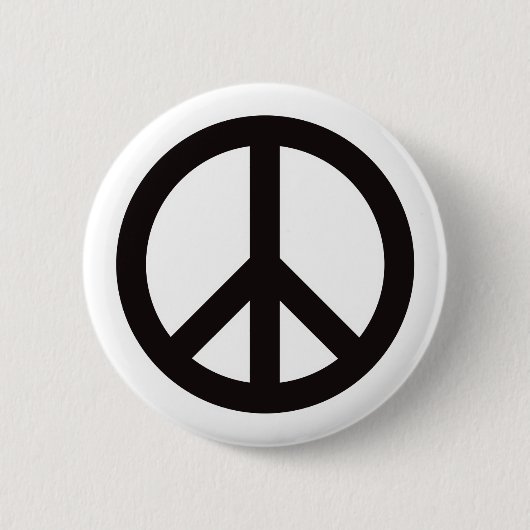 Badge Rond 5 Cm Symbole de la paix - Noir (Devant)