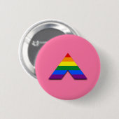 Badge Rond 5 Cm Symbole de la pyramide de l'alliage droit LGBT (Devant & derrière)