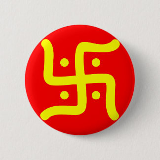 Badge Rond 5 Cm symbole de la swastika hindoue traditionnelle indi