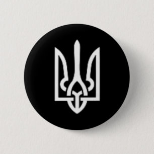 Badge Rond 5 Cm Symbole de la Trident ukrainienne - Tryzub ukraini